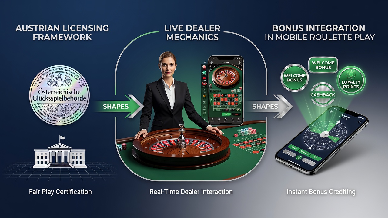 Mobile roulette screen displaying bonus tracking interface and live dealer feed